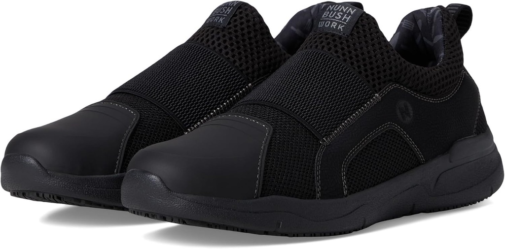 Nunn Bush Mens Grazie Ap1 Work Slip-on Slip-Resistant Work Shoe Ez on Athletic Style Sneaker