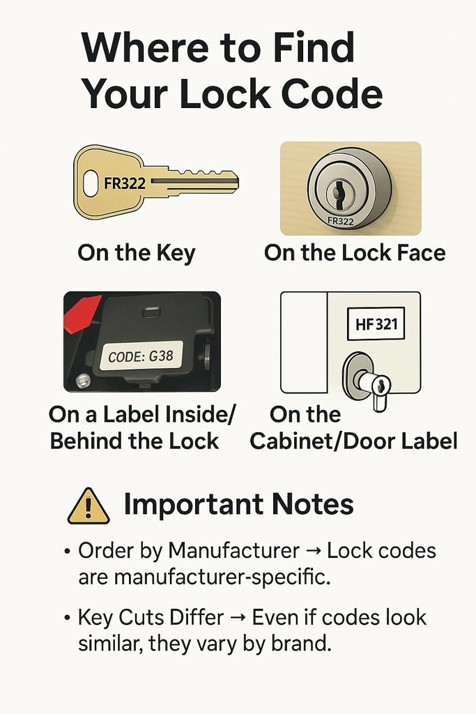 Office Furniture Replacement Key for CompX National C148A