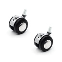 2 Pcs Office Chair Wheels Replacement Chair Caster with Brake Swivel Stem Caster Wheel with M8 Threaded Stem for Hard Floors Carts Furniture Dolly