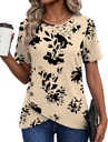 AKEWEI Womens Tops Short Sleeve Shirts Crew Neck Tunic with Buttons Spring Summer Outfits for Women Trendy 2026